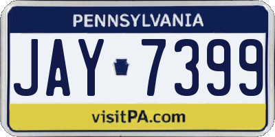 PA license plate JAY7399