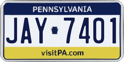 PA license plate JAY7401