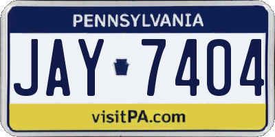 PA license plate JAY7404