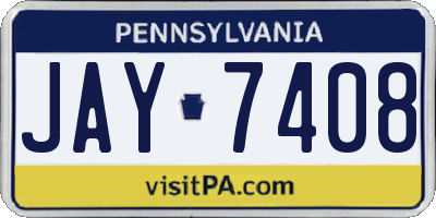 PA license plate JAY7408
