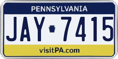 PA license plate JAY7415