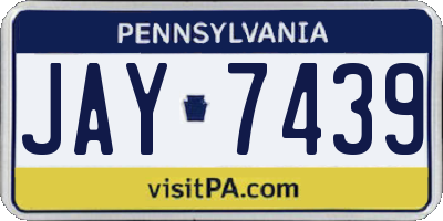 PA license plate JAY7439