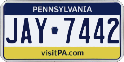 PA license plate JAY7442