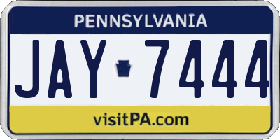 PA license plate JAY7444