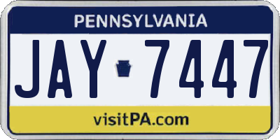 PA license plate JAY7447