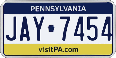PA license plate JAY7454