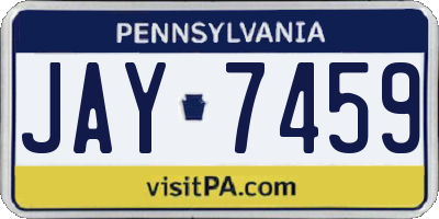 PA license plate JAY7459