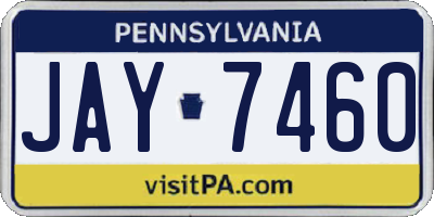 PA license plate JAY7460