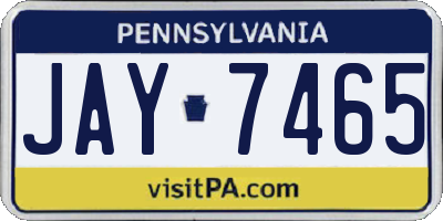 PA license plate JAY7465