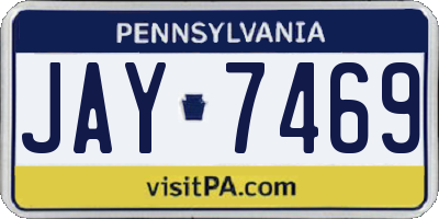 PA license plate JAY7469