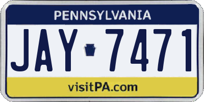PA license plate JAY7471
