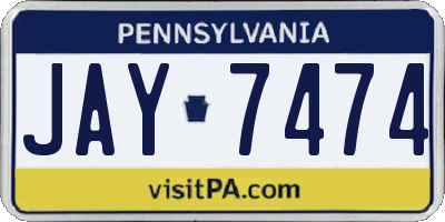 PA license plate JAY7474