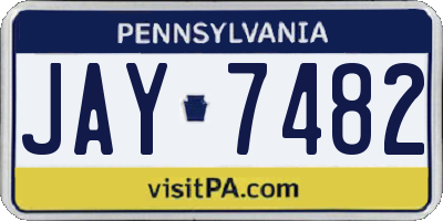 PA license plate JAY7482