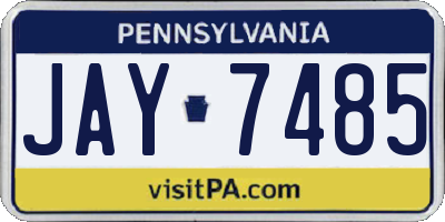 PA license plate JAY7485