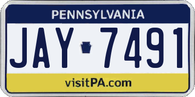PA license plate JAY7491