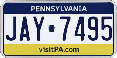 PA license plate JAY7495