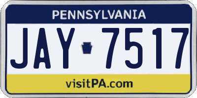 PA license plate JAY7517