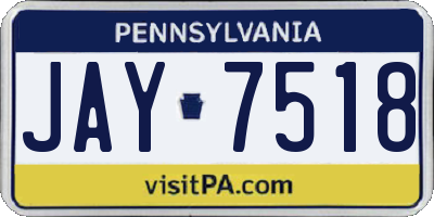 PA license plate JAY7518