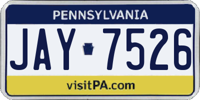 PA license plate JAY7526