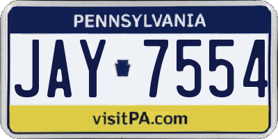 PA license plate JAY7554