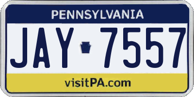 PA license plate JAY7557