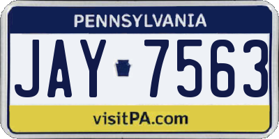 PA license plate JAY7563