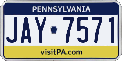 PA license plate JAY7571