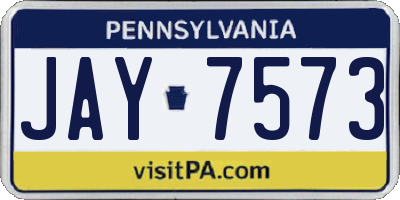 PA license plate JAY7573