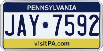 PA license plate JAY7592