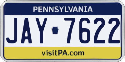 PA license plate JAY7622