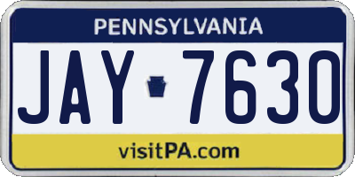 PA license plate JAY7630