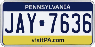 PA license plate JAY7636