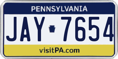PA license plate JAY7654