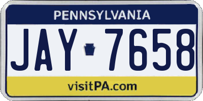 PA license plate JAY7658