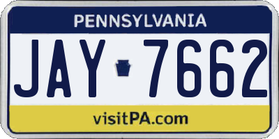 PA license plate JAY7662