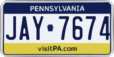 PA license plate JAY7674