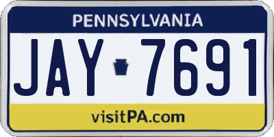 PA license plate JAY7691