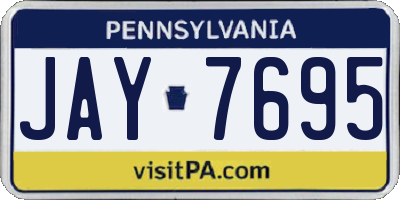 PA license plate JAY7695