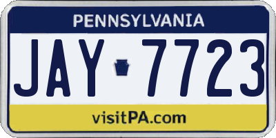 PA license plate JAY7723