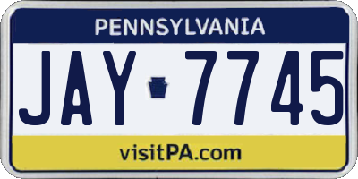 PA license plate JAY7745