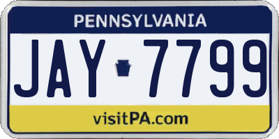 PA license plate JAY7799