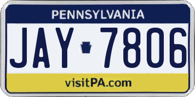 PA license plate JAY7806