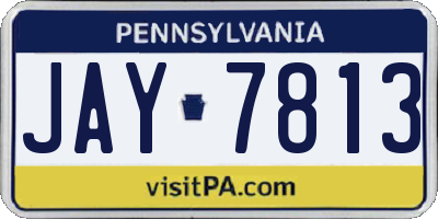 PA license plate JAY7813