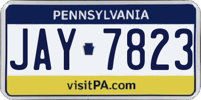 PA license plate JAY7823