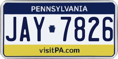 PA license plate JAY7826