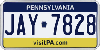 PA license plate JAY7828