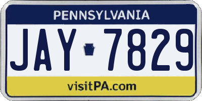 PA license plate JAY7829