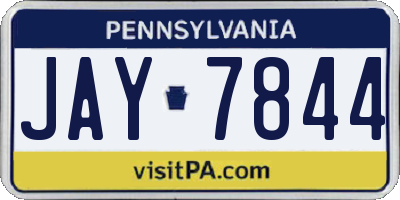 PA license plate JAY7844