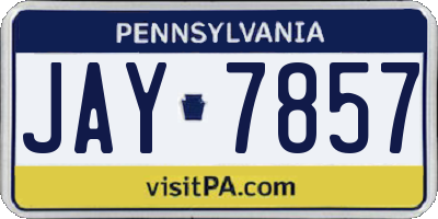PA license plate JAY7857
