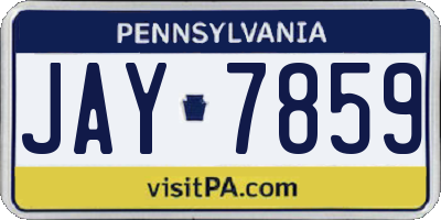 PA license plate JAY7859